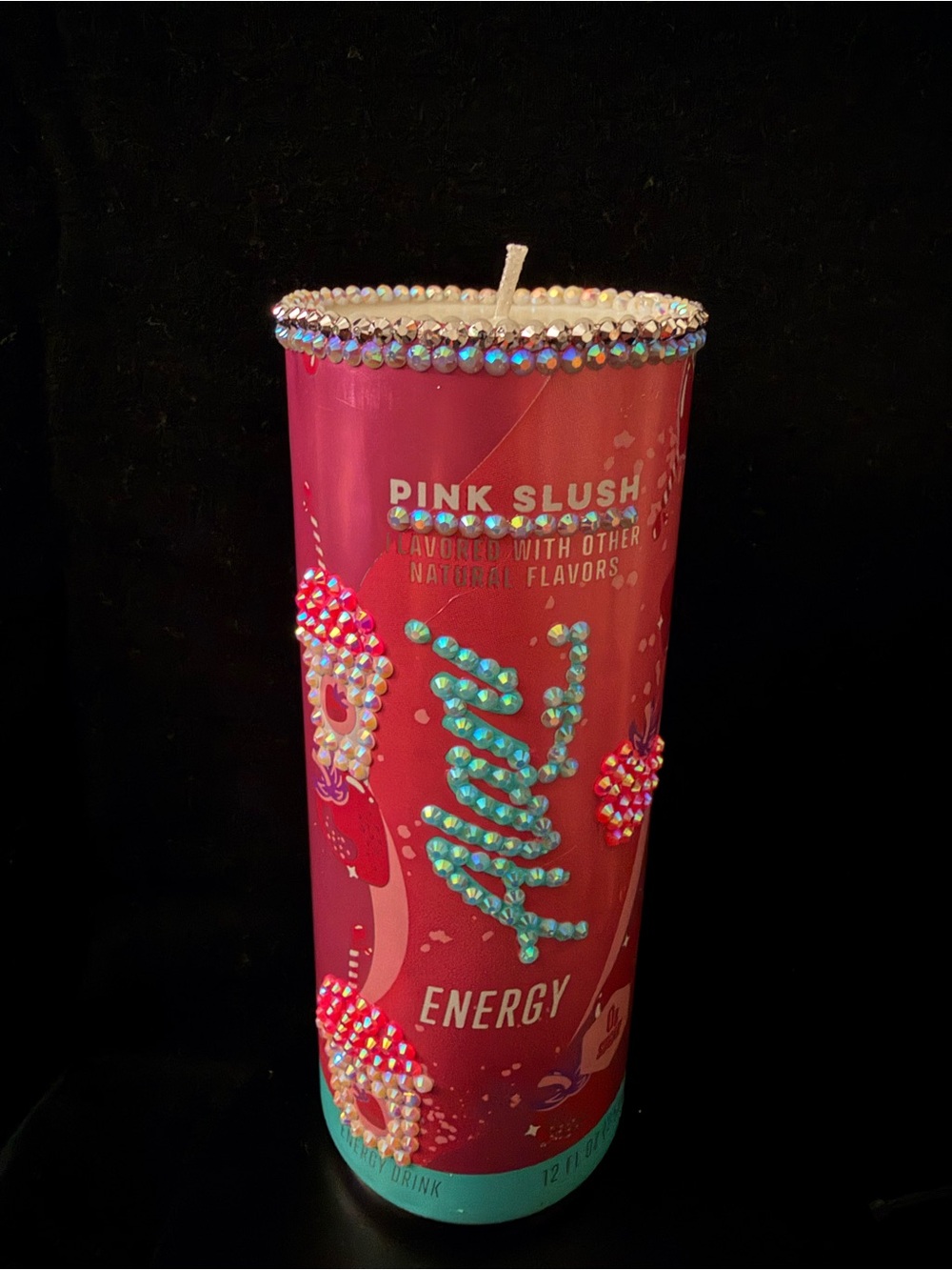 Energy Drink CANdle - Decorative Candle with Rhinestone Accents